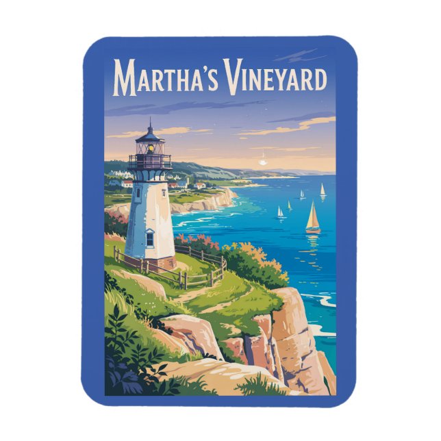 Martha's Vineyard Massachusetts Fyrtorn Resa Magnet (Vertikal)