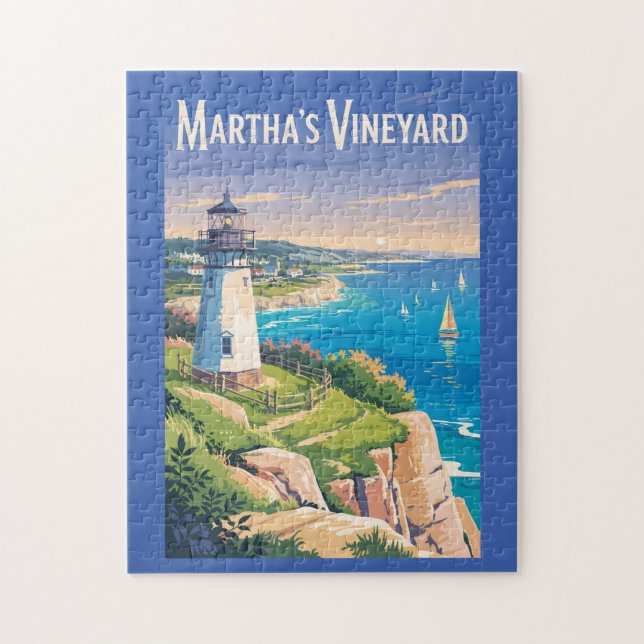 Martha's Vineyard Massachusetts Fyrtorn Resa Pussel (Vertikal)