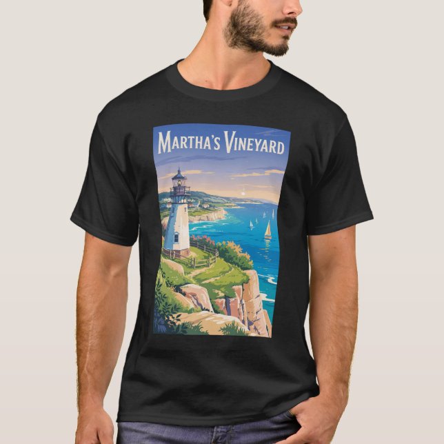 Martha's Vineyard Massachusetts Fyrtorn Resa T Shirt (Framsida)