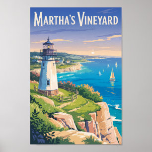Martha's Vineyard Massachusetts fythouse Travel Poster