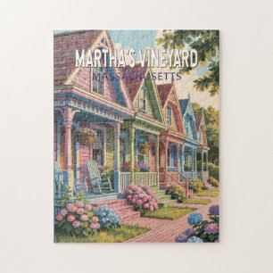 Martha's Vineyard Massachusetts Illustration Retro Pussel