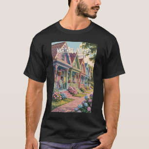 Martha's Vineyard Massachusetts Illustration Retro T Shirt