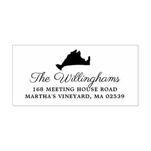 Marthas Vineyard Massachusetts Karta Bröllop Självfärgande Stämpel