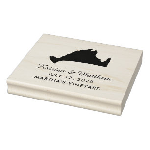 Marthas Vineyard Massachusetts Karta Bröllop Stämpel