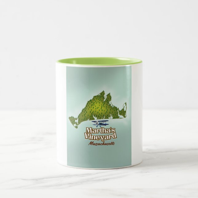Martha's vineyard Massachusetts reseaffisch Två-Tonad Mugg (Center)