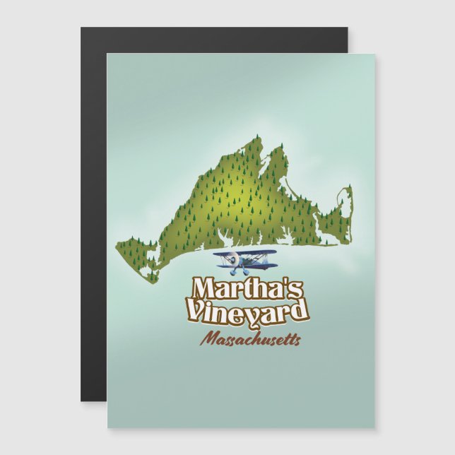 Martha's vineyard Massachusetts resemappaffisch (Fram/baksida)