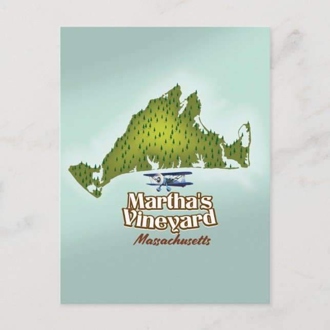 Martha's vineyard Massachusetts resemappaffisch Vykort (Framsida)
