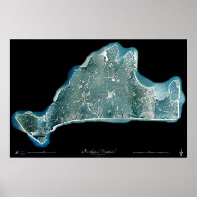 Marthas Vineyard Massachusetts satellitposter Poster (Framsidan)