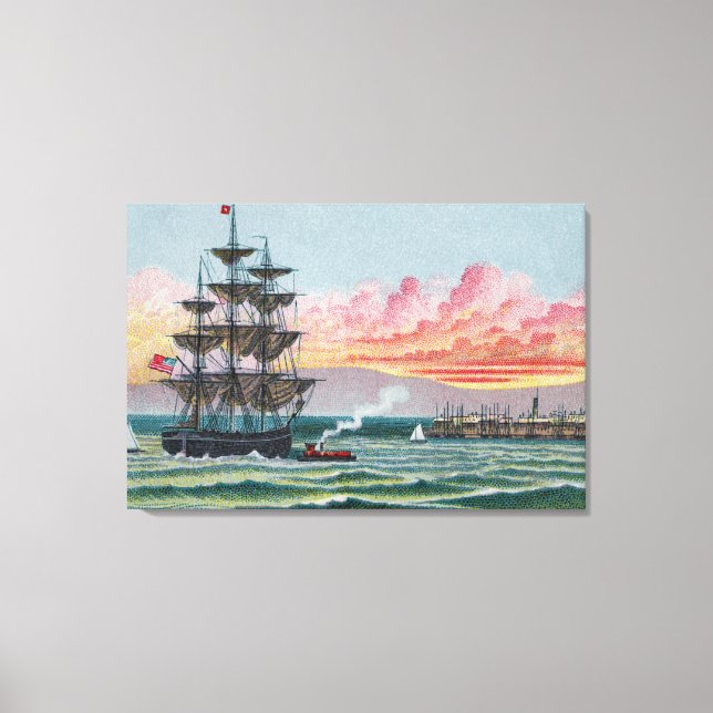 Martha's Vineyard Mellanstorlek Inramad Canvas (Framsida)