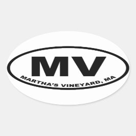 Martha's Vineyard MV Ovalt Klistermärke