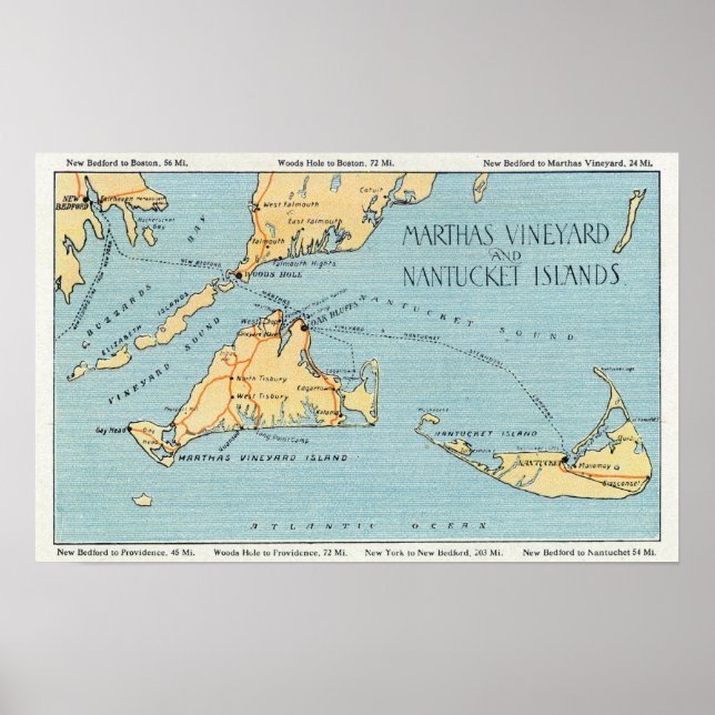 Martha's Vineyard & Nantucket Islands Poster (Framsidan)