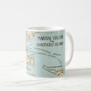 Marthas Vineyard Nantucket Karta Mugg