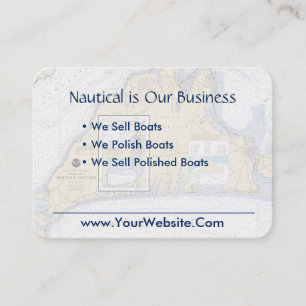 Martha's Vineyard Nautical Chart Clean Fresh Visitkort
