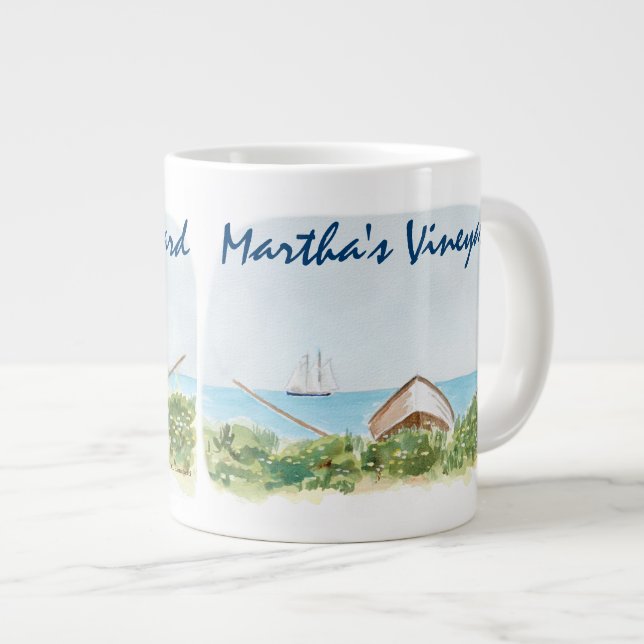 Marthas Vineyard Nautilus Vattenfärg   Jumbo Mugg (Framsida höger)
