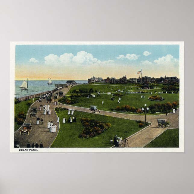 Martha's Vineyard, Ocean Park i luften Poster (Framsidan)