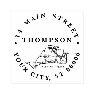 Martha's Vineyard Old Karta #1 Namn Returadress Stämpel