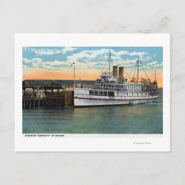 Martha's Vineyard, Sankaty Steamer vid Wharf Vykort (Framsida)