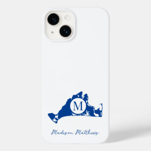 Martha's Vineyard Simple Karta Monogram Blue Namn