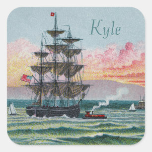 Martha's Vineyard Square Stickers Fyrkantigt Klistermärke