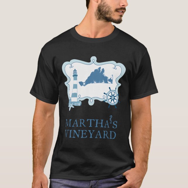 Martha's Vineyard Summer Stil Clothing Lighthouse T Shirt (Framsida)