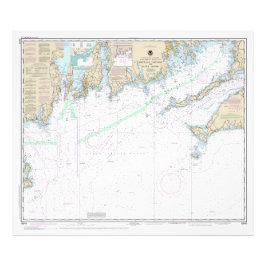 Martha's Vineyard till Block Island Nautical Chart Fototryck