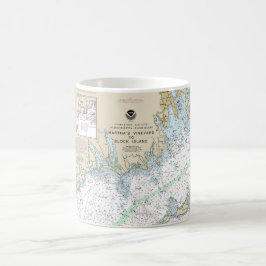 Martha's Vineyard till Block Island Nautical Chart Kaffemugg