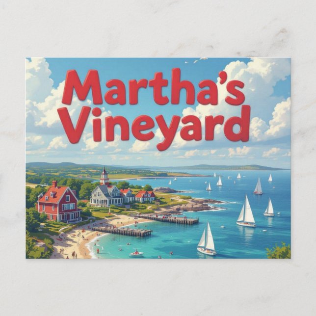 marthas vineyard vacation vykort (Framsida)