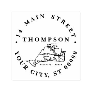 Martha's Vineyard Vint Karta #1 Namn Returadress Självfärgande Stämpel