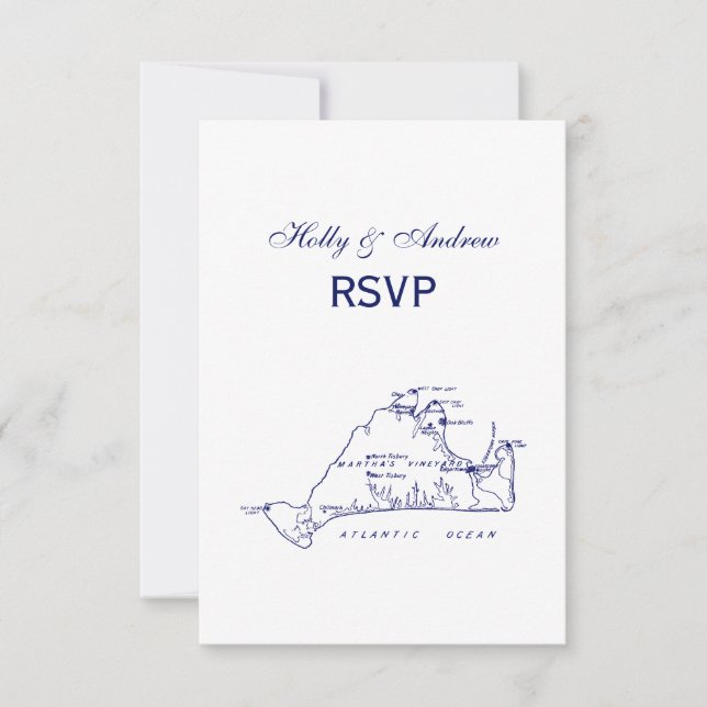 Martha's Vineyard Vintage Karta #1 OSA Kort (Framsida)