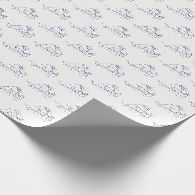 Martha's Vineyard Vintage Karta #1 Presentpapper (Hörn)