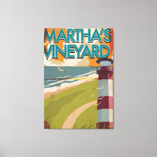 Marthas Vineyard Vintage resor Poster Canvastryck