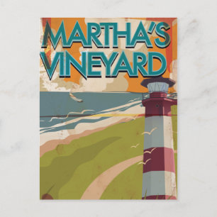 Marthas Vineyard Vintage resor Poster Vykort