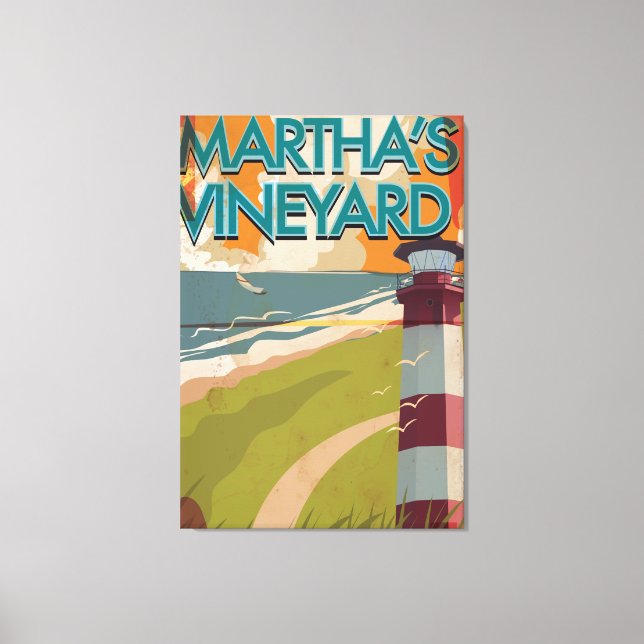 Marthas Vineyard Vintage Resoreraffisch Canvastryck (Framsida)