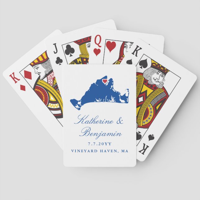 Martha's Vineyard Wedding Favor Vineyard Haven Casinokort (Baksidan)