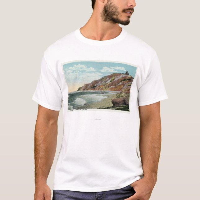 Marthas vingård, glada Head klippor beskådar T-shirt (Framsida)
