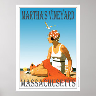 Marthas vingård på stranden poster