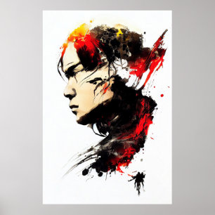 Martial Art Kung fu Vild Fri spritfärg Poster
