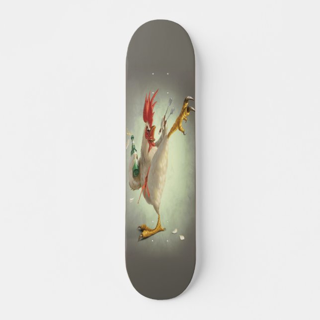 Martial Artist Chicken Mini Skateboard Bräda 18,5 Cm (Framsida)