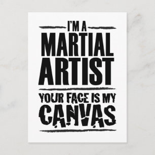 Martial Artist Din Ansikte är Min Canvas Vykort