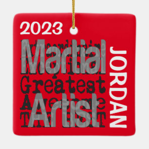 Martial Artist Extraordinaire ANPASSNINGSBAR Julgransprydnad Keramik