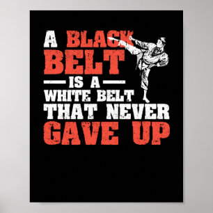 Martial Arts A black bälte är ett vitt Poster