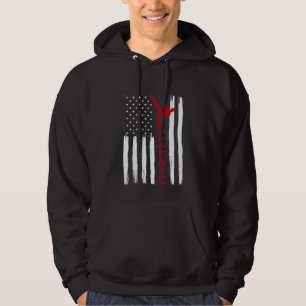 Martial Arts American Flagga US Karate Fighter Hoodie