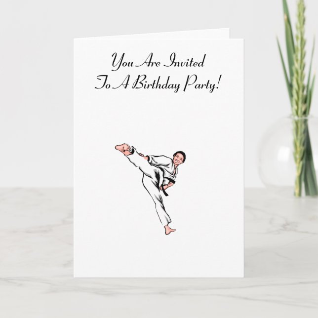 Martial Arts Birthday Card Inbjudan (Framsida)