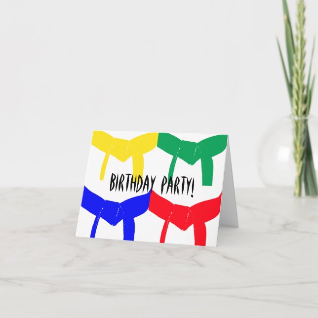 Martial Arts Birthday Party Invitation Inbjudan (Framsida)