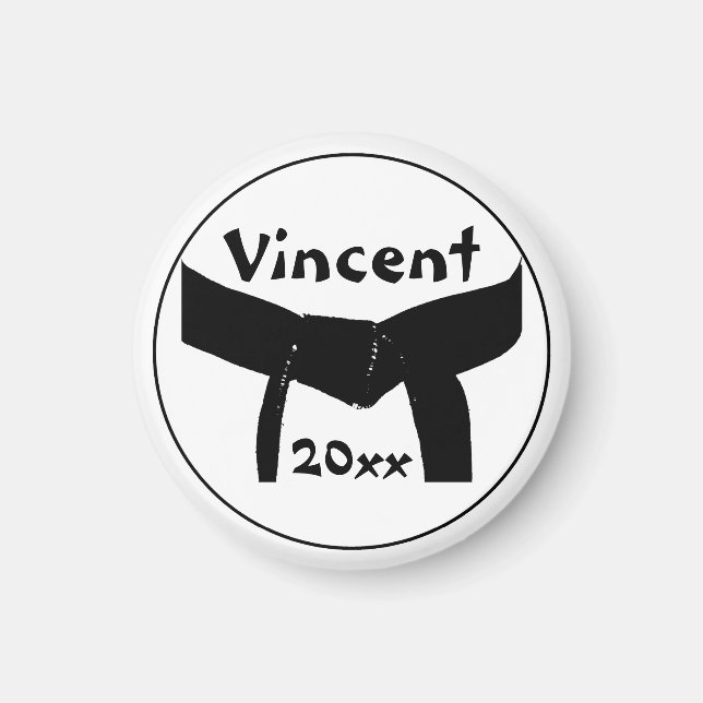 Martial Arts Black Bälte Basic Magnet (Framsidan)