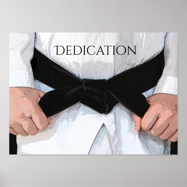 Martial Arts Black Bälte Dedication Motivational Poster (Framsidan)