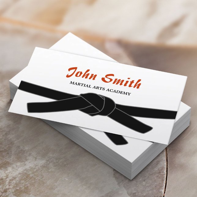 Martial Arts Black Bälte Dojo Professionell Visitkort (Skapare uppladdad)