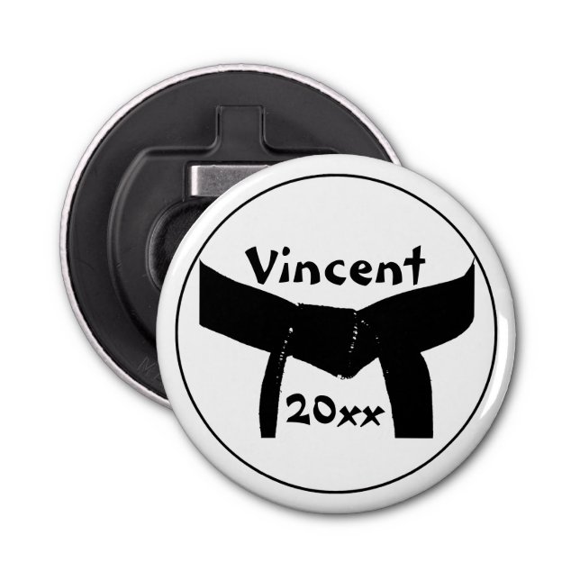 Martial Arts Black Bälte Flaska-öppnare Flasköppnare (Framsidan)