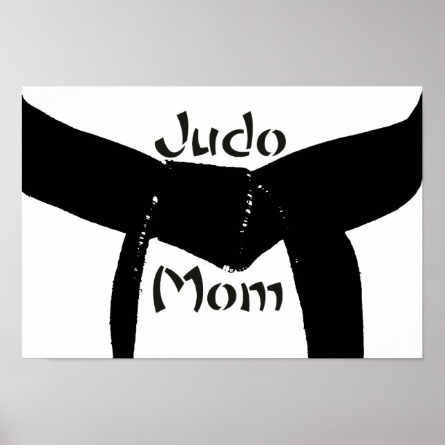 Martial Arts Black Bälte Judo Mamma Poster (Framsidan)