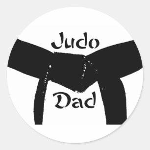Martial Arts Black Bälte Judo Pappa Sticker Runt Klistermärke